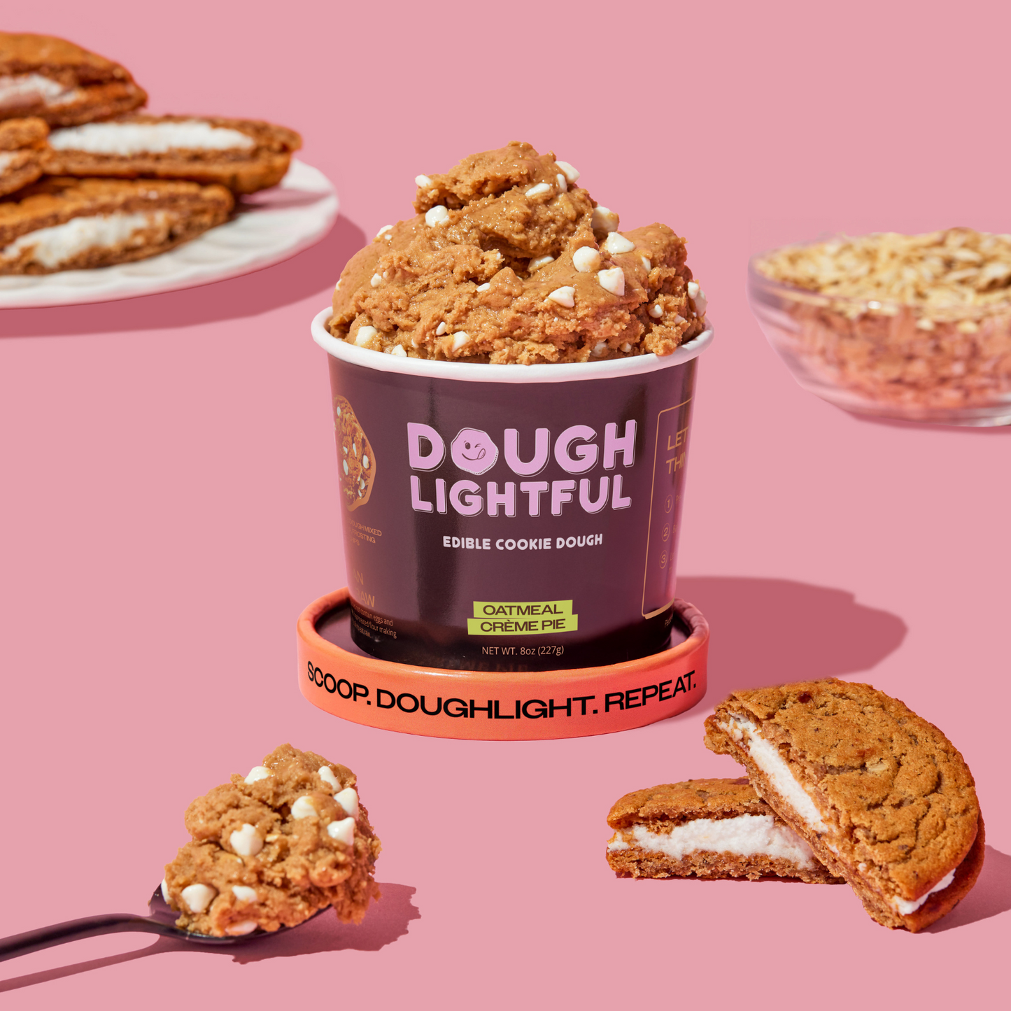 Doughlightful Oatmeal Crème Pie - Edible Cookie Dough